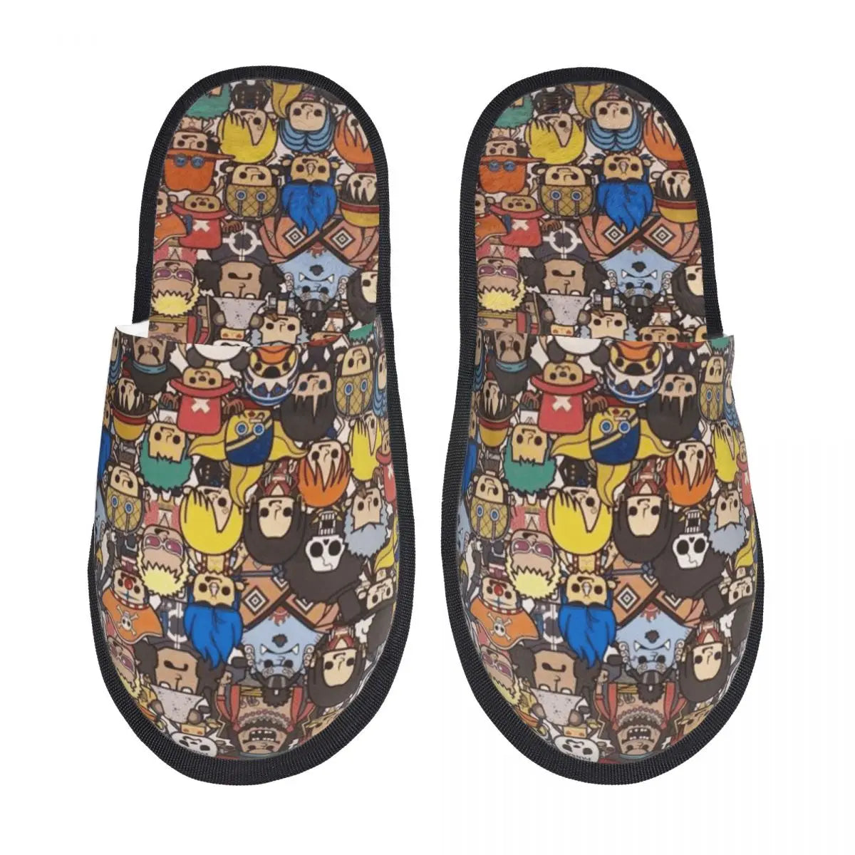 Kapcie One Piece – wielokolorowy kolaż postaci