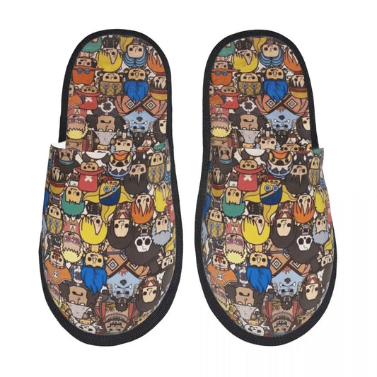 One Piece Slippers - Multicolored Character Collage Design