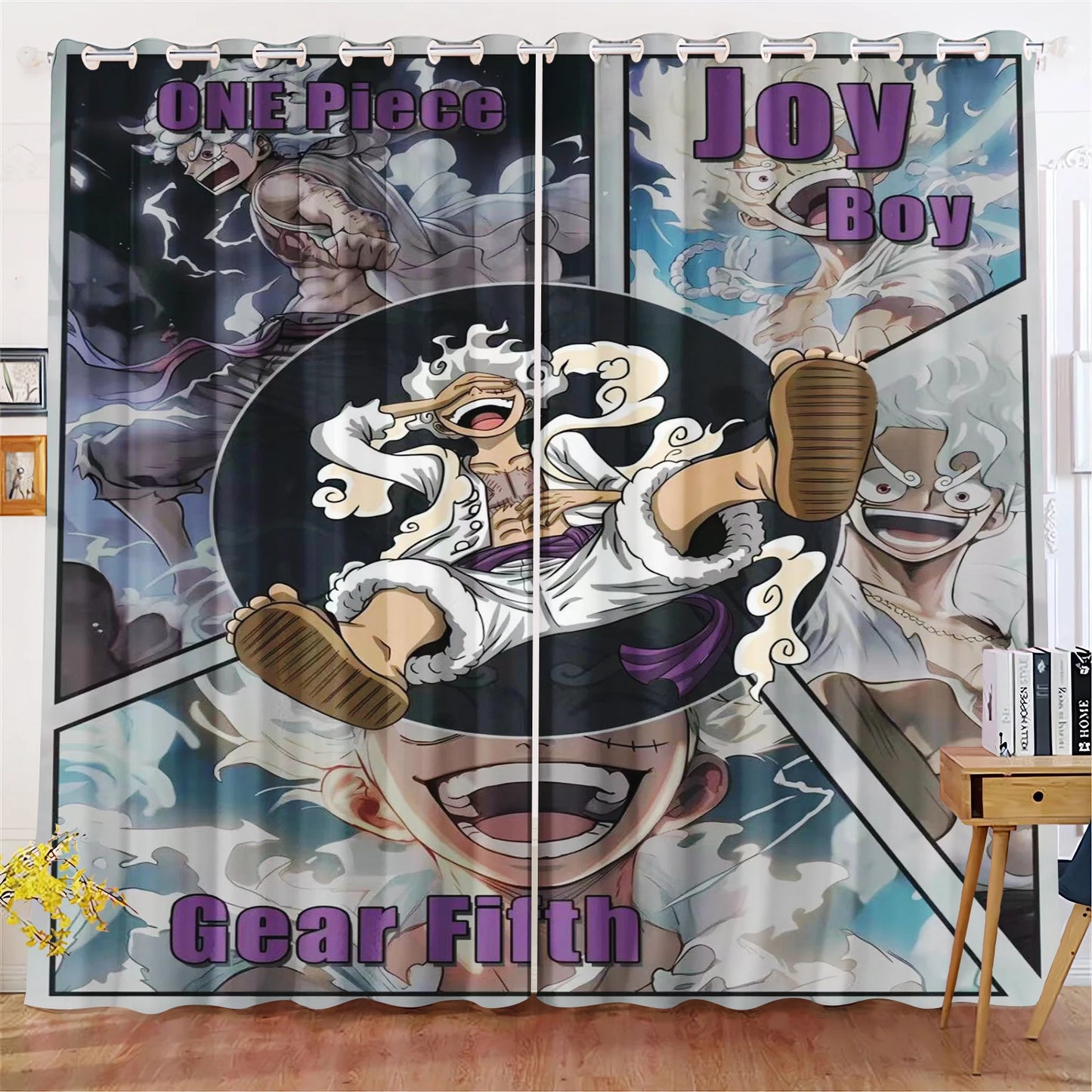 One Piece Curtain - Luffy Gear 5 "Joy Boy" (HD Artistic Illustration)