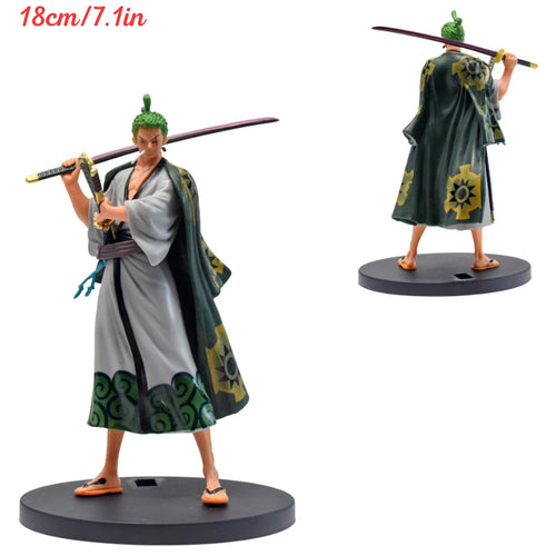 One Piece-figur – Roronoa Zoro med svart mantel (samurajstil)