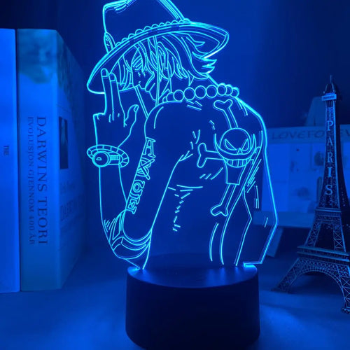 One Piece LED Lamp - Roronoa Zoro Meditating (Blue)
