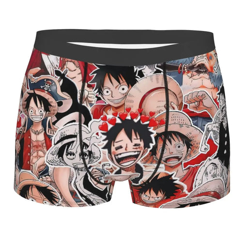 One Piece-boxershorts – collage med mangafigurer (färg)
