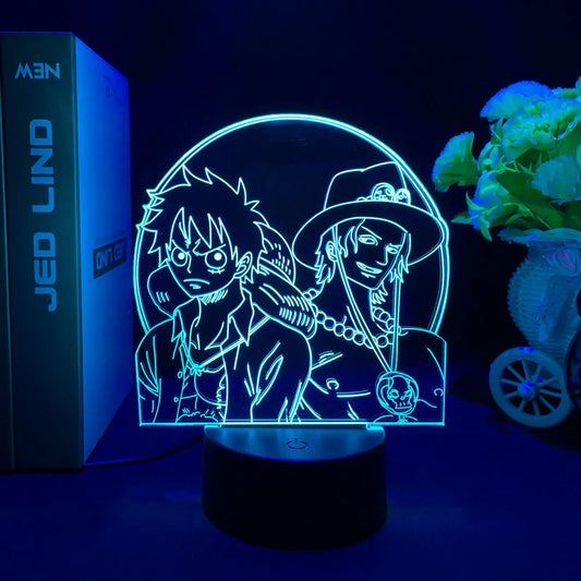 One Piece LED Night Light - Luffy vs Kaido Battle (Blue)