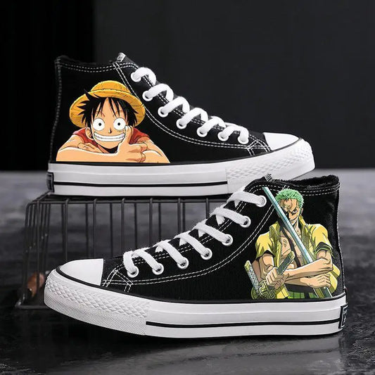 One Piece Sneakers - Zoro Black Portrait