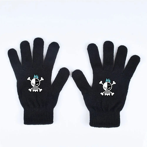 One Piece Gloves – Light Blue Pirate Skull