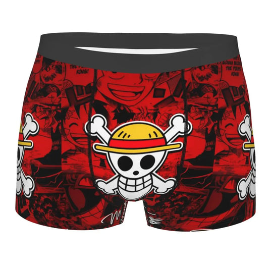 Bokserki – czerwony Jolly Roger