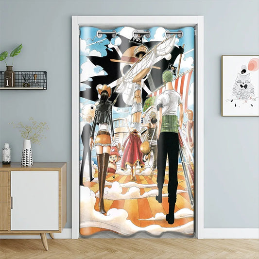 One Piece Door Curtain - Roronoa Zoro & Sanji (Combat Stance)
