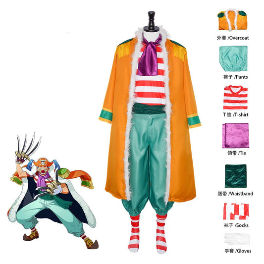 One Piece-cosplaydräkt - Komplett dräkt för Buggy clownen