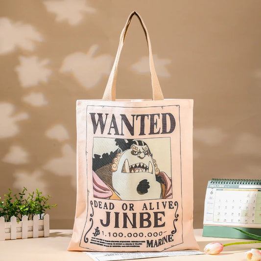 Torba typu tote One Piece – list gończy za Jinbe, potęgą morską
