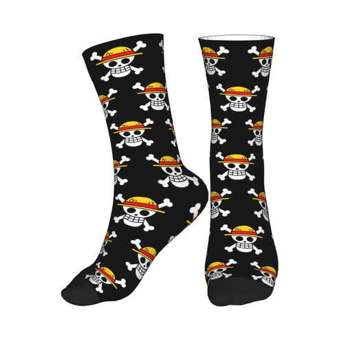 One Piece Socks - Black Skull Pattern