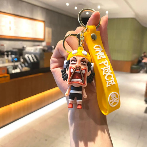 One Piece Cartoon Keychain – Usopp with Yellow Background
