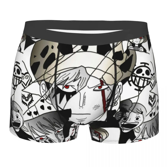 One Piece-boxershorts – Mugiwara-besättningens svartvita porträtt