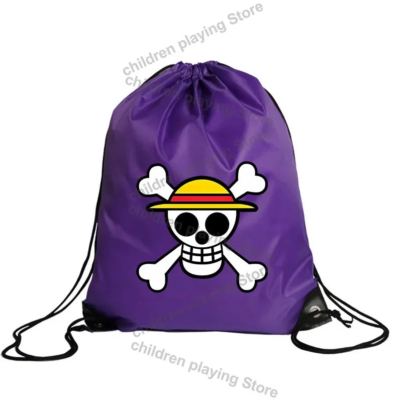 One Piece Drawstring Bag – Purple Straw Hat Pirates Emblem
