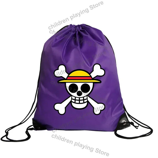 One Piece Drawstring Bag – Purple Straw Hat Pirates Emblem