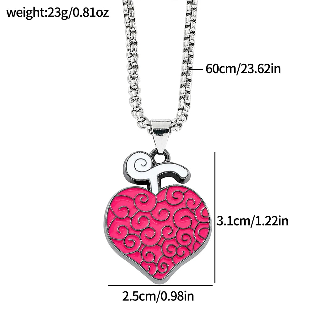 One Piece Necklace – Trafalgar Law Metal Heart Pendant