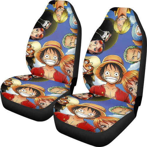 Set of 2 One Piece Seat Covers - Mugiwara Crew Portraits