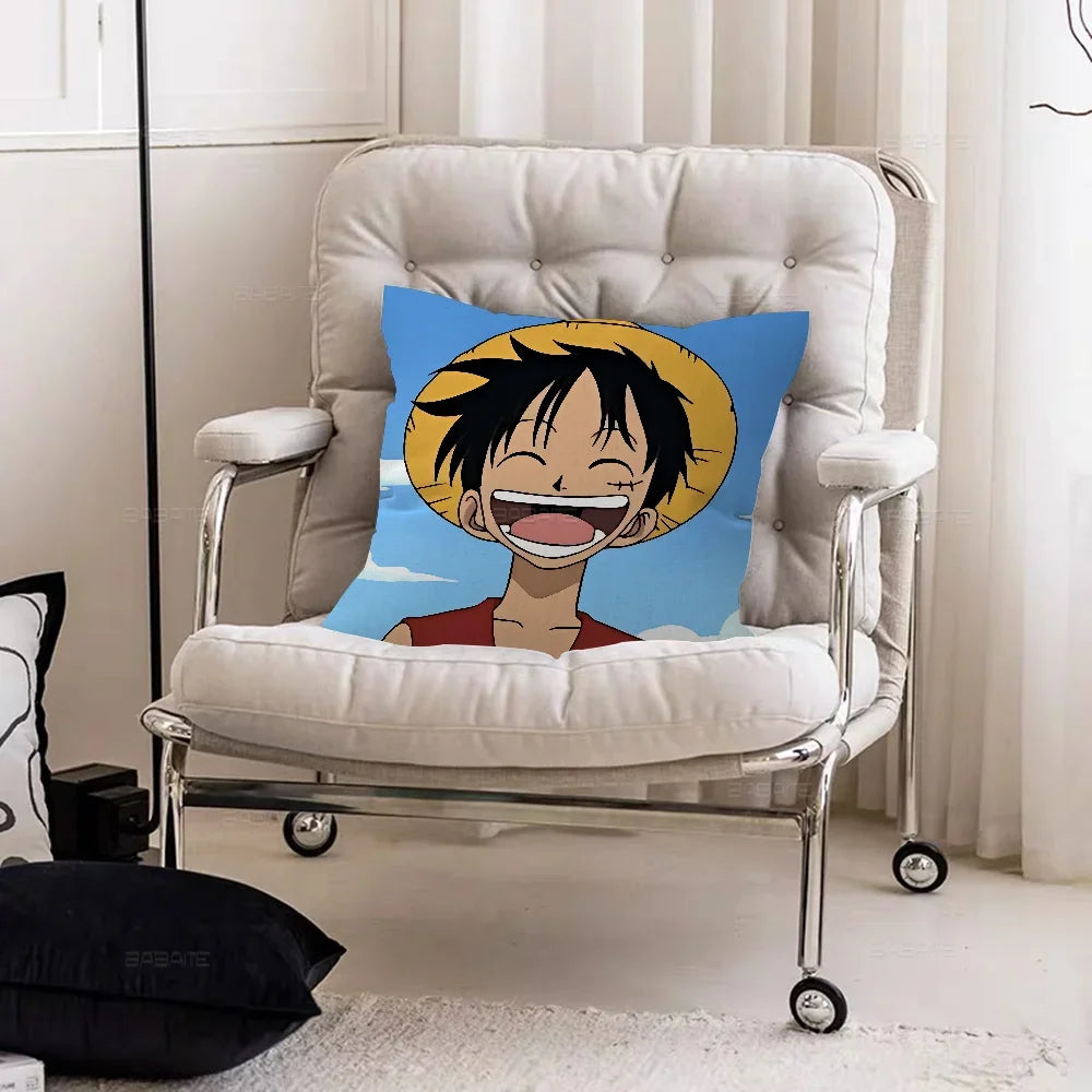 One Piece Cushion Cover - Smiling Monkey D. Luffy Portrait