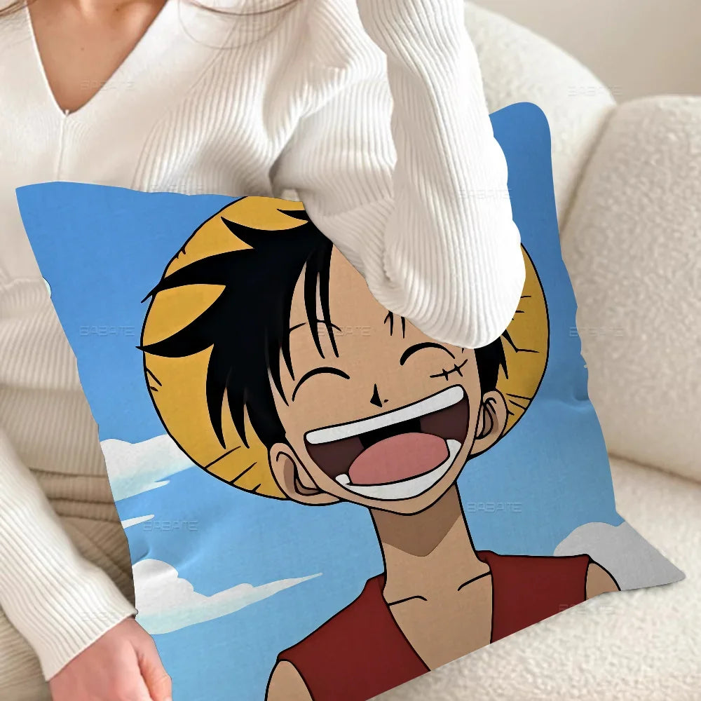 One Piece Cushion Cover - Smiling Monkey D. Luffy Portrait