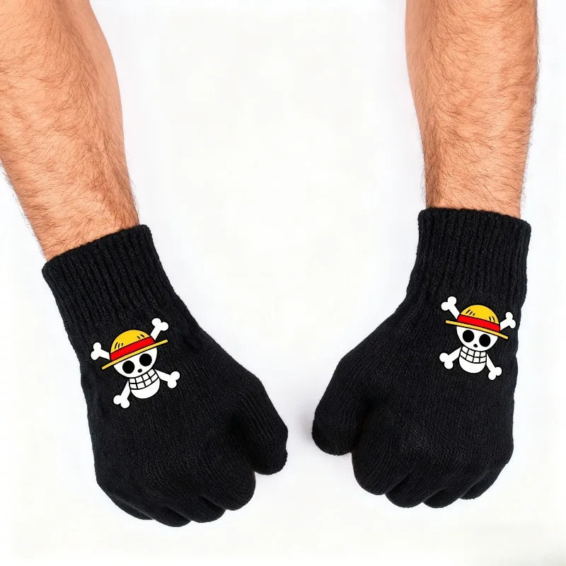 One Piece-handskar – Luffy med stråhatt och piratskalle