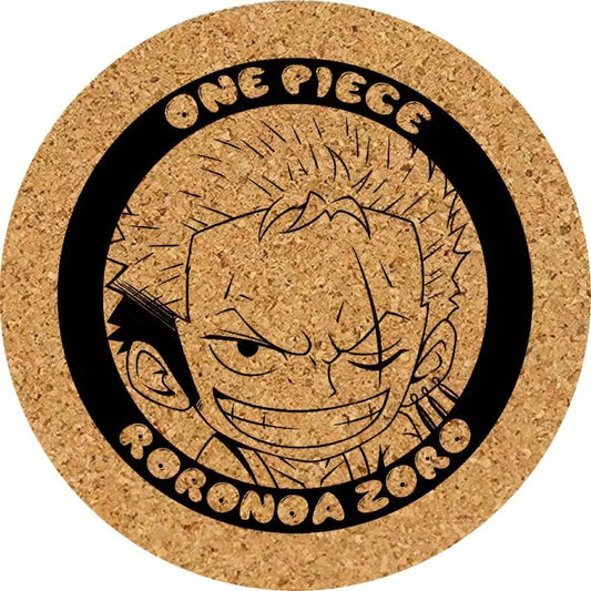 One Piece Coaster – Wanted Roronoa Zoro Cork Engraving