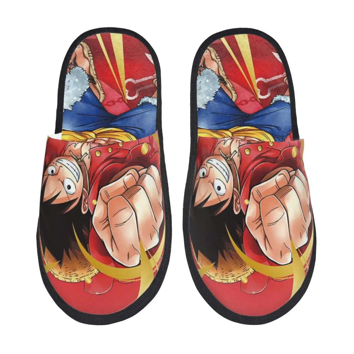 Tofflor One Piece – Monkey D. Luffys eldnäve-motiv