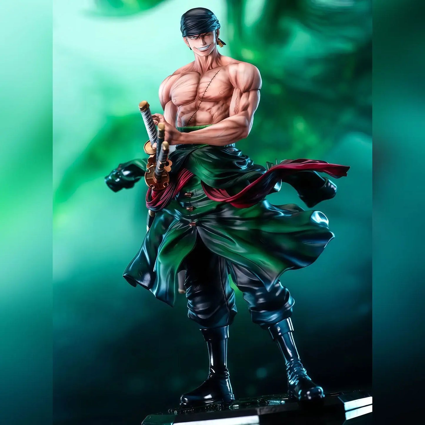 Premium One Piece Statue - Roronoa Zoro Wano Style (LED/Aura Effects)
