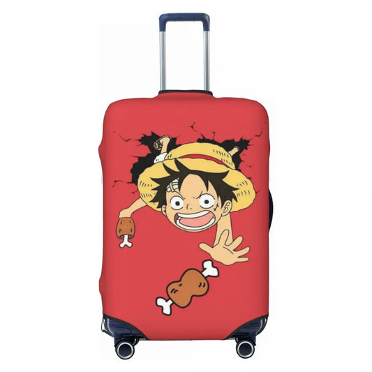 One Piece Suitcase Cover - Seated Chibi Luffy (Kawaii Design)