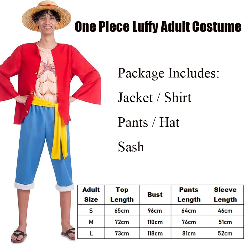 One Piece Costume - Monkey D. Luffy Adult Outfit (Complete Set)