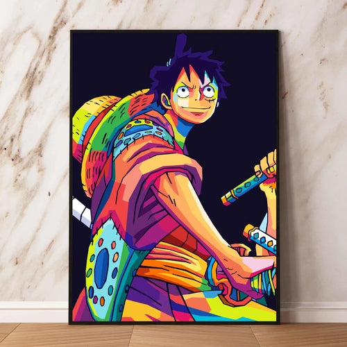 Obraz pop-art One Piece – Monkey D. Luffy ze słomkowym kapeluszem