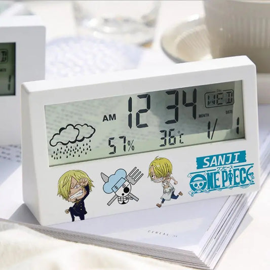 One Piece Digital Alarm Clock - Luffy Gear 4 & Zoro (White)