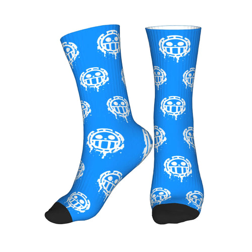 One Piece Socks - Blue Skull Pattern