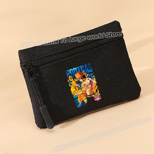 One Piece Wallet – Luffy Black Pixel Art