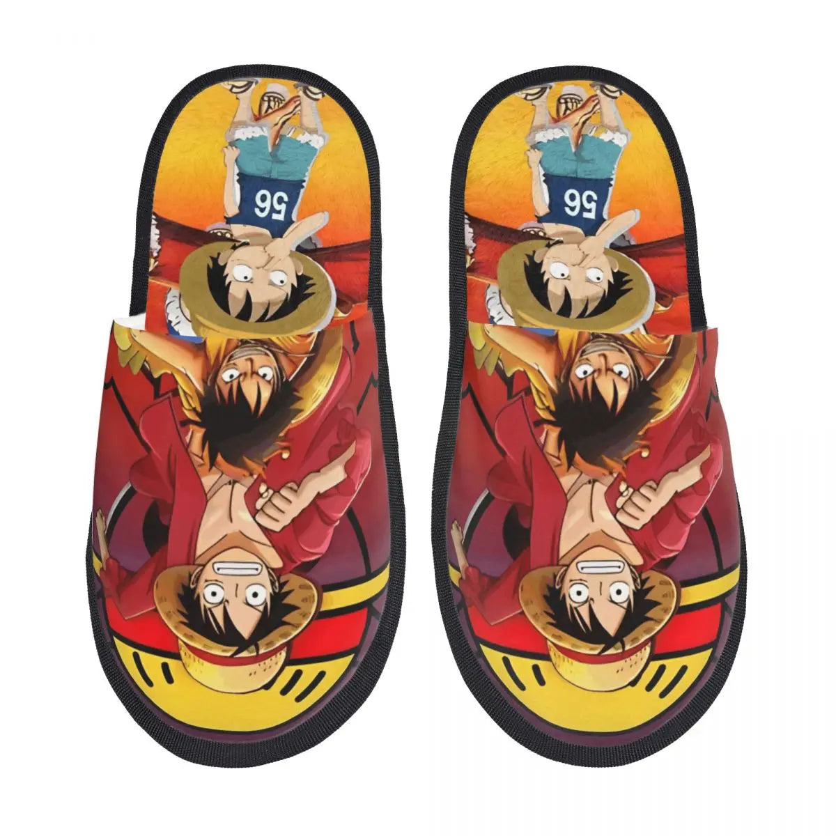 One Piece Slippers - Luffy Straw Hat Design (Action)