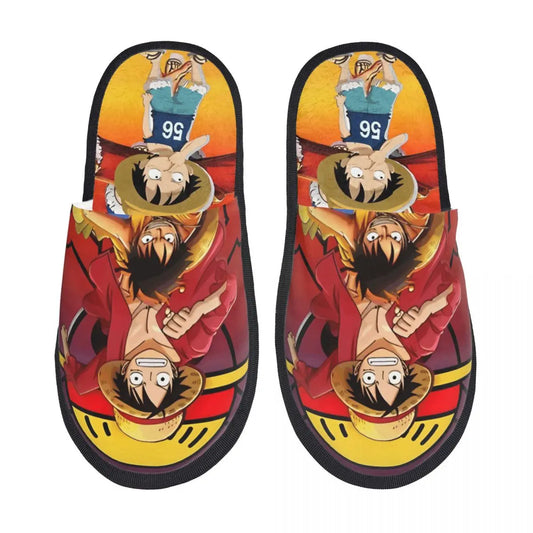 One Piece Slippers - Luffy Straw Hat Design (Action)