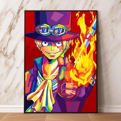 One Piece Pop Art Painting - Portgas D. Ace (Fire Fist)
