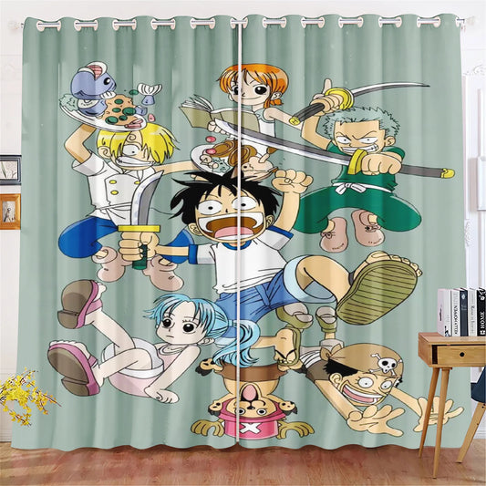 One Piece-gardin – glad illustration av hela besättningen