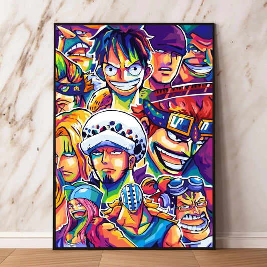 One Piece Pop Art Painting - Luffy & Trafalgar Law Duo