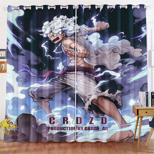 One Piece-gardin – Luffy Gear 5 ”Sun God” (HD-actionpose)