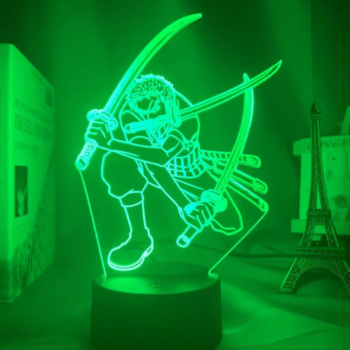 One Piece LED Night Light - Zoro Three-Sword Style (Green)