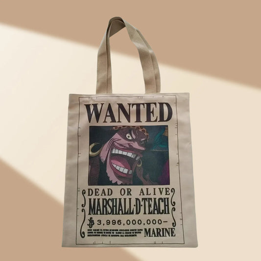 One Piece Tote Bag – Marshall D. Teach, Blackbeard Wanted Poster