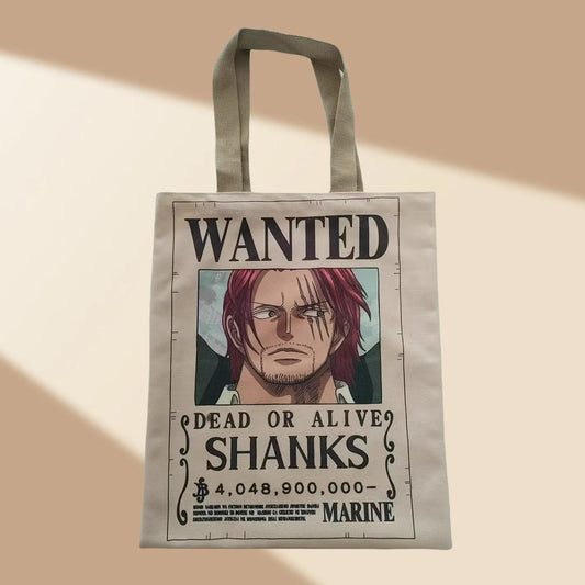 One Piece Tote Bag – Shanks the Red-Haired Wanted Poster