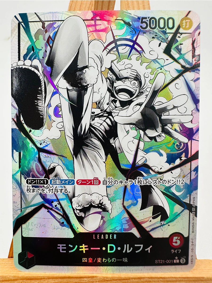 One Piece TCG-kort – Monkey D. Luffy Gear 5 (Nika, sällsynt holografiskt)