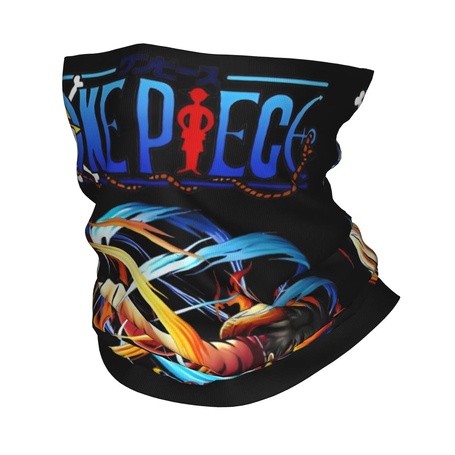 One Piece Neck Gaiter - Neon Blue Logo