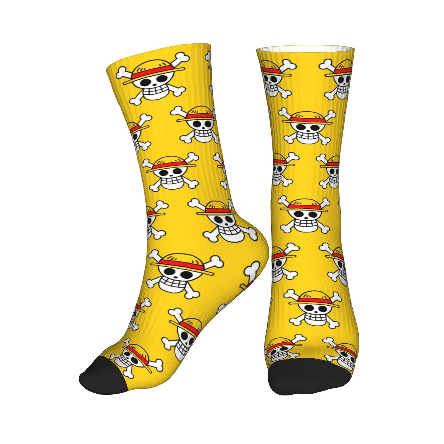 One Piece Socks - Yellow Jolly Roger