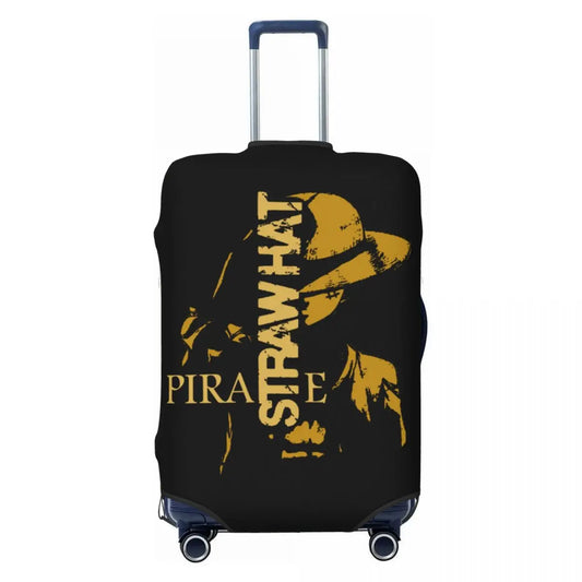 One Piece Suitcase Cover - Straw Hat Pirate King Silhouette