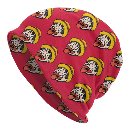 Czapka One Piece - Wzór Głów Luffy'ego Czerwona