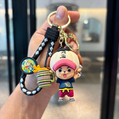 One Piece-figur som nyckelring – Chopper i rosa mössa