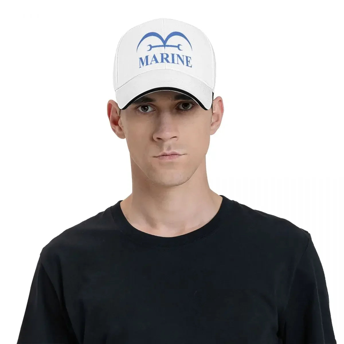 One Piece-keps med marinmotiv – rent vit (broderad logotyp)