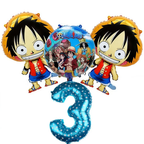 One Piece Balloon Kit - 3rd Birthday Decorations (Blue Number)