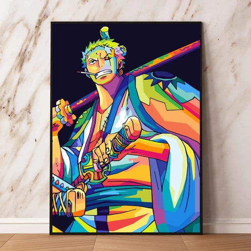 One Piece popkonsttavla – Roronoa Zoro i Wano Kuni-stil
